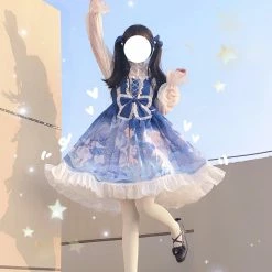 Unzzy Starry Sky Lace Dress KF82568