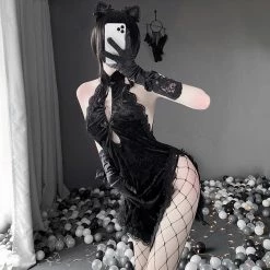Unzzy Sexy Lace Cheongsam Uniform Suit Kf60012