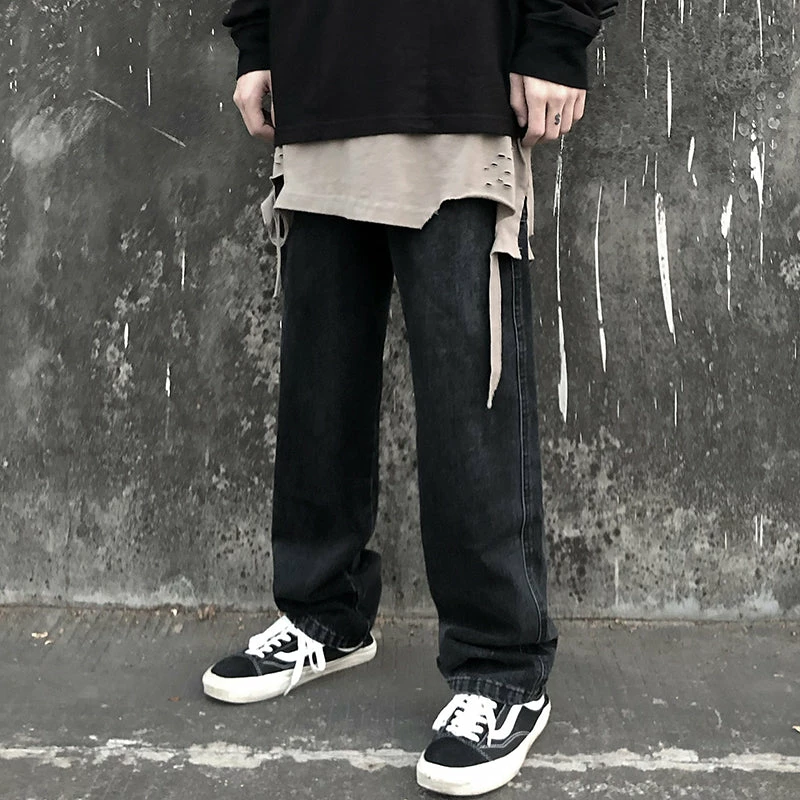 Unzzy Ulzzang Black Jeans KF81591 1 Unzzy Ulzzang Black Jeans KF81591