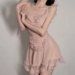 Unzzy Tulle Lace Nightdress KF82249 6 Unzzy Tulle Lace Nightdress KF82249