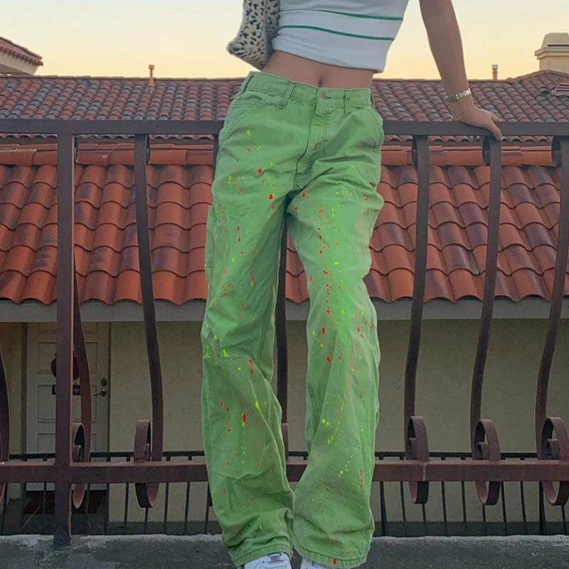 Unzzy HOT SALE Vintage Green Pants KF82082 1 Unzzy HOT SALE Vintage Green Pants KF82082