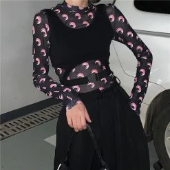 Unzzy HOT SALE Moon T-shirt Two-piece Set KF81592