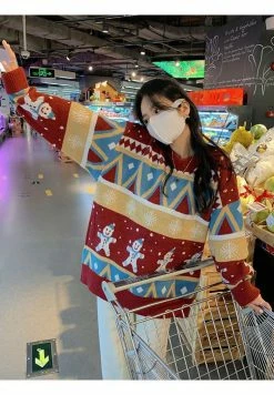 Unzzy Christmas Snowman Knitted Sweater KF90647