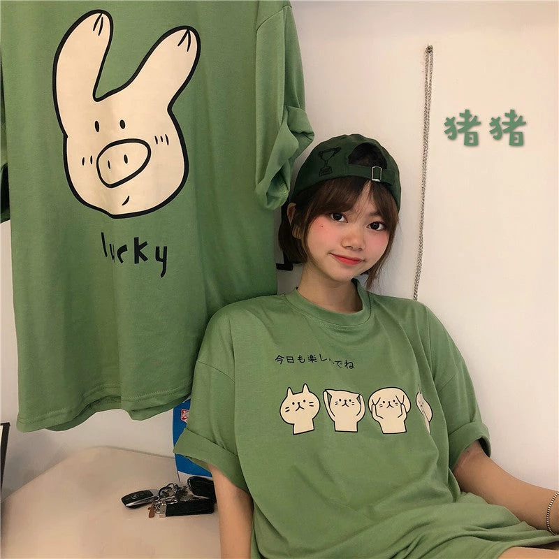 Unzzy Ulzzang Cartoon T-shirt KF90648 HOT SALE 4 Unzzy Ulzzang Cartoon T-shirt KF90648 HOT SALE