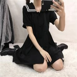 Unzzy HOT SALE Navy Black Dress KF9351