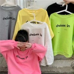 Unzzy HOT SALE Solid Color Letter Long Sleeve Top KF82343