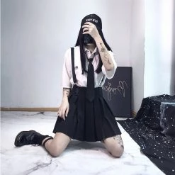 Unzzy HOT SALE Punk Dark Skirt KF81105 9 Unzzy HOT SALE Punk Dark Skirt KF81105