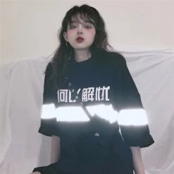 Unzzy HOT SALE Harajuku Reflective T-shirt KF9113