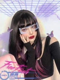 Unzzy Black Purple Gradient Wig KF50027 HOT SALE