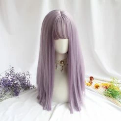Unzzy Purple Long Straight Wig KF81921