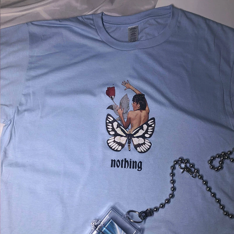 Unzzy Ulzzang Butterfly T-shirt KF81243 HOT SALE 4 Unzzy Ulzzang Butterfly T-shirt KF81243 HOT SALE