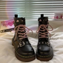 Unzzy Lolita Black Martin Boots KF82547