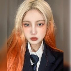 Unzzy Golden Gradient Orange Wig KF81760