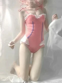 Unzzy Pink One Piece Swimsuit KF82650 HOT SALE