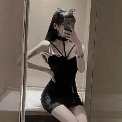 Unzzy HOT SALE Lace Suspender Skirt KF30236