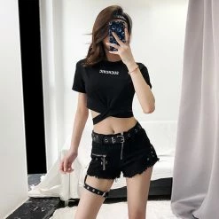 Unzzy Punk Denim Shorts KF81068