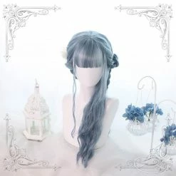Unzzy BLUE GRAY LONG STRAIGHT FLUFFY WIG KF50472 HOT SALE