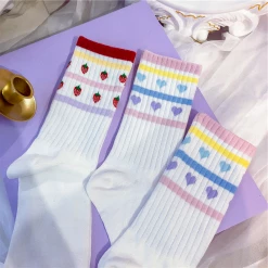 Unzzy HOT SALE Love Strawberry Socks (two Pairs) KF90755