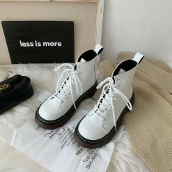Unzzy White Martin Boots KF81736 HOT SALE
