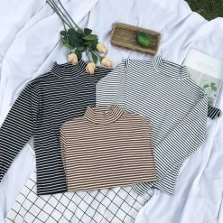 Unzzy Striped Long-sleeved T-shirt KF9436 7 Unzzy Striped Long-sleeved T-shirt KF9436