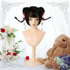 Unzzy Black Double Ponytail Wig KF82821