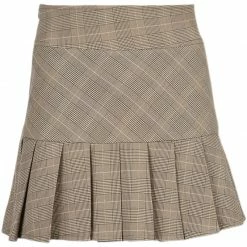 Unzzy Khaki Check Pleated Skirt KF90778 HOT SALE 9 Unzzy Khaki Check Pleated Skirt KF90778 HOT SALE