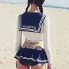 Unzzy Navy Sailor Suit Swimsuit Suit KF82030