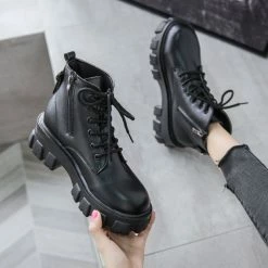 Unzzy HOT SALE Black Martin Boots KF81714