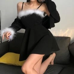 Unzzy Two-piece Black Dress KF81998 HOT SALE 9 Unzzy Two-piece Black Dress KF81998 HOT SALE