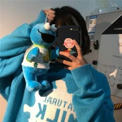 Unzzy Harajuku Blue Sweater KF9485 HOT SALE