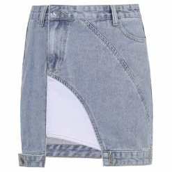 Unzzy HOT SALE Asymmetric Denim Skirt KF81546 9 Unzzy HOT SALE Asymmetric Denim Skirt KF81546