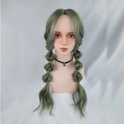 Unzzy Green Long Roll Wig KF9620