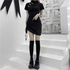 Unzzy Harajuku Black Dress KF82787