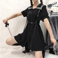 Unzzy HOT SALE Navy Black Dress KF9351