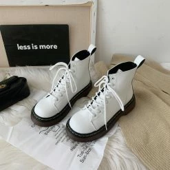 Unzzy White Martin Boots KF81736 HOT SALE
