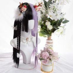 Unzzy HOT SALE Black And Purple Long Straight Wig KF81695 7 Unzzy HOT SALE Black And Purple Long Straight Wig KF81695