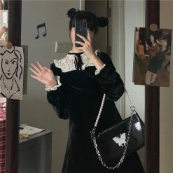 Unzzy Lace Black Dress KF81628 HOT SALE