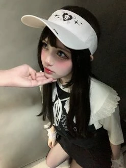 Unzzy Blue And White SKULL CAP KF82807