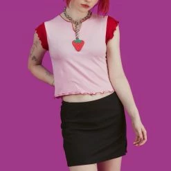 Unzzy HOT SALE Pink Strawberry T-shirt KF90371 10 Unzzy HOT SALE Pink Strawberry T-shirt KF90371