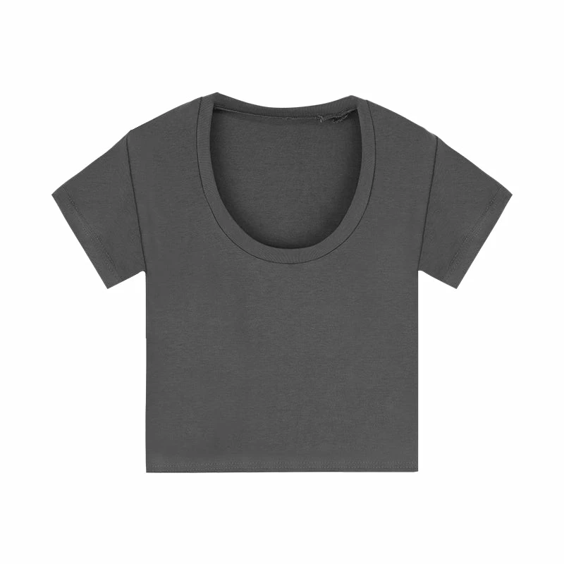 Unzzy U-neck Short-sleeved T-shirt KF908028 HOT SALE 5 Unzzy U-neck Short-sleeved T-shirt KF908028 HOT SALE