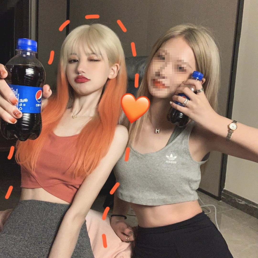 Unzzy Orange Long Straight Wig KF81411 3 Unzzy Orange Long Straight Wig KF81411