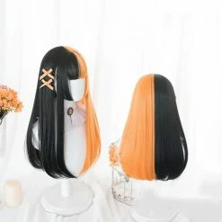 Unzzy HOT SALE Black + Orange Wig KF81188