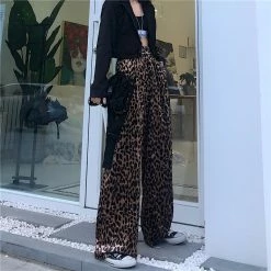 Unzzy Harajuku Leopard Pants KF9551 HOT SALE