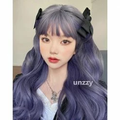 Unzzy HOT SALE Purple Long Curly Wig KF81748 10 Unzzy HOT SALE Purple Long Curly Wig KF81748
