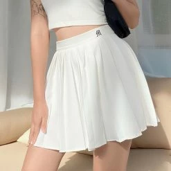 Unzzy Letter Embroidery Pleated Skirt KF81891 HOT SALE