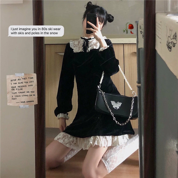 Unzzy Lace Black Dress KF81628 HOT SALE 5 Unzzy Lace Black Dress KF81628 HOT SALE