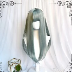 Unzzy Green Long Straight Wig KF82106