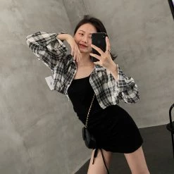 Unzzy Chic Plaid Shirt KF9230