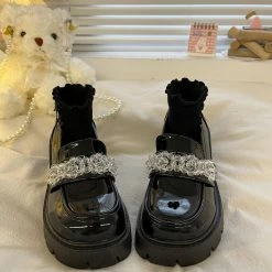 Unzzy Black High-heeled Leather Shoes KF82714 HOT SALE