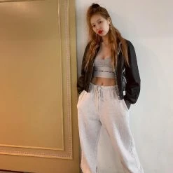 Unzzy HOT SALE White Gray Casual Pants KF81119 8 Unzzy HOT SALE White Gray Casual Pants KF81119